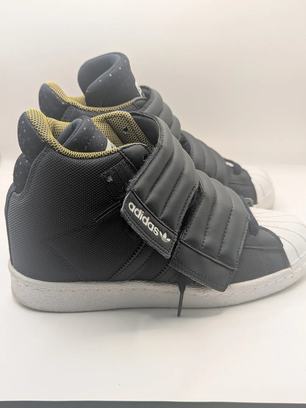 adidas Kids Black & White Velcro High-Top Sneakers